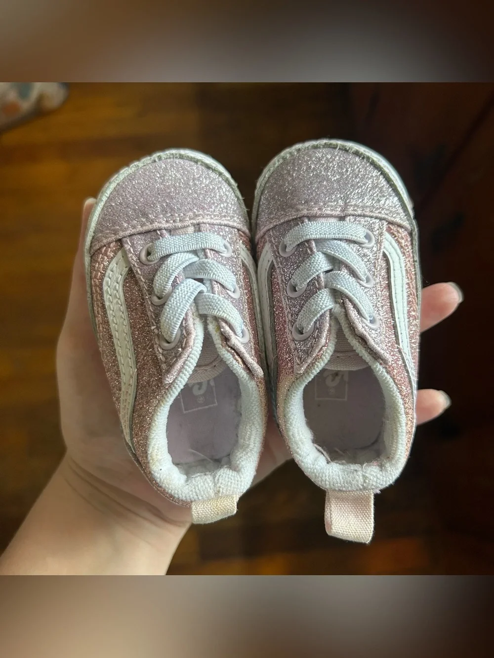 pink sparkle baby vans